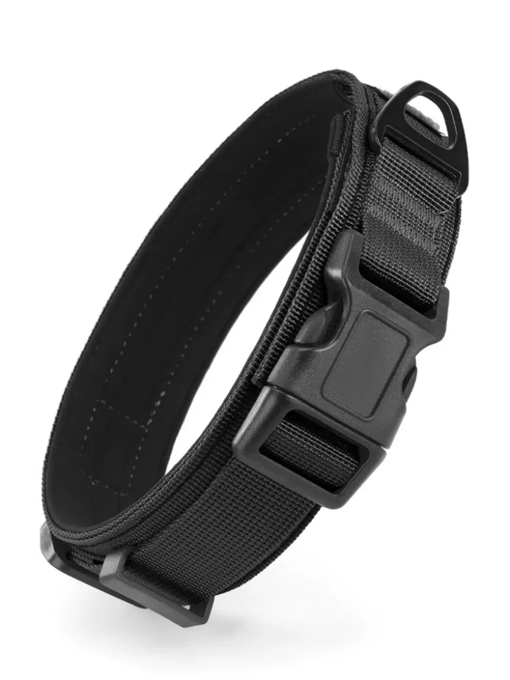Adjustable Tactical Dog Collar Nylon Military Training Collar Metal D-Ring